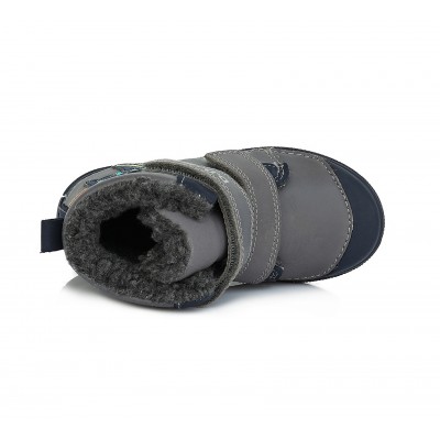 D.D. step chlapčenská detská celokožená zimná obuv W049-607B Grey